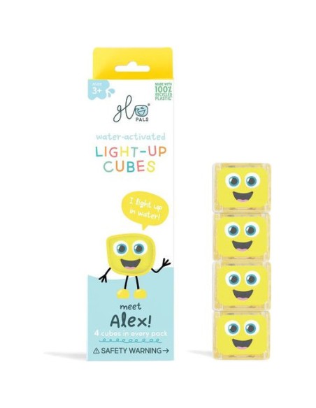 Cubes lumineux jaunes Alex - Jouet de bain - Glo Pals