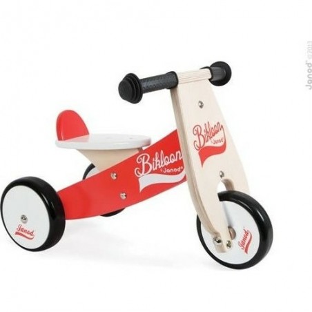 Porteur en bois "Little Bikloon" Rouge et Blanc