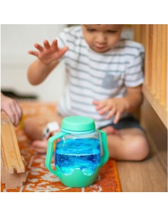 Bocal de jeu sensoriel vert - Glo Pals 2