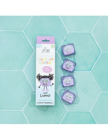 Cubes lumineux violets Lila - Jouet de bain - Glo Pals
