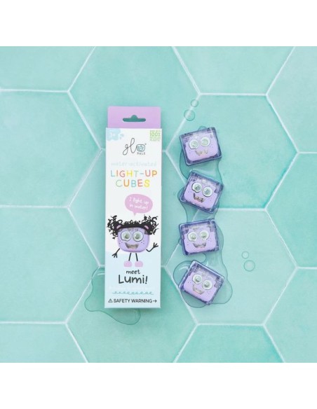 Cubes lumineux violets Lila - Jouet de bain - Glo Pals