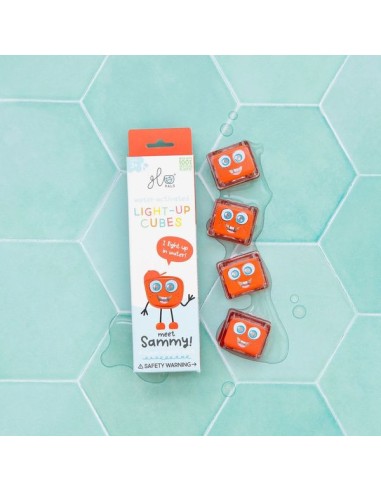Cubes lumineux rouges Sammy - Jouet de bain - Glo Pals