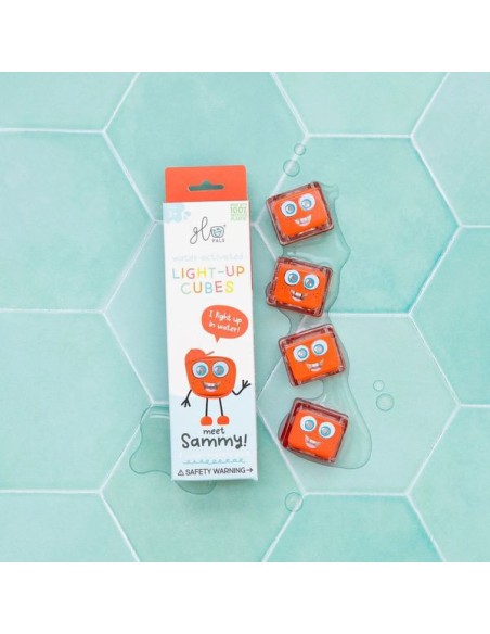 Cubes lumineux rouges Sammy - Jouet de bain - Glo Pals