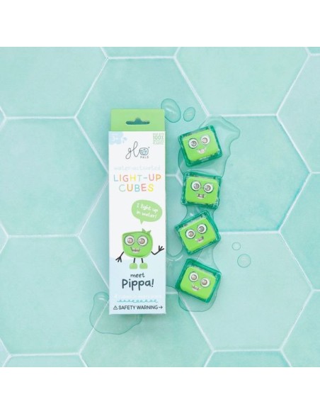 Cubes lumineux verts Pippa - Jouet de bain - Glo Pals