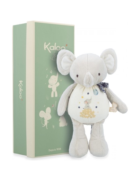 Peluche éléphant pour l'éveil sonore de bébé, dès la naissance - Kaloo