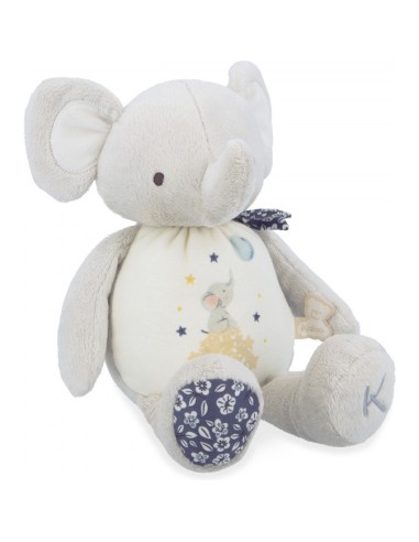 Peluche éléphant pour l'éveil sonore de bébé, dès la naissance - Kaloo