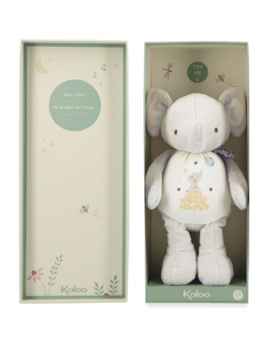 Peluche éléphant pour l'éveil sonore de bébé, dès la naissance - Kaloo