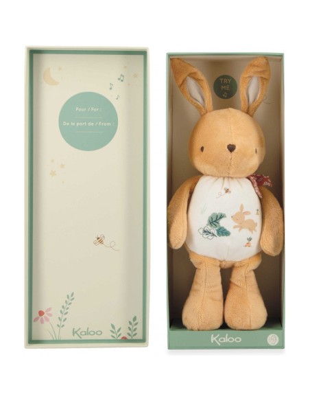 Peluche lapin pour l'éveil sonore de bébé, dès la naissance - Kaloo