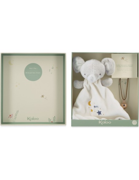 Coffret cadeau grossesse et bébé, bola et doudou sonore éléphant - Kaloo