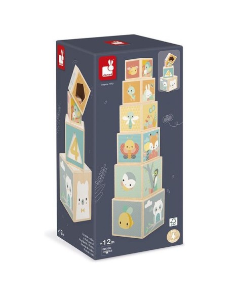 Pyramide en bois Pure - Jouet à empiler - Janod