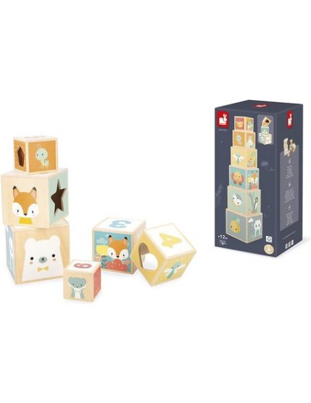 Pyramide en bois Pure - Jouet à empiler - Janod