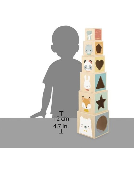 Pyramide en bois Pure - Jouet à empiler - Janod