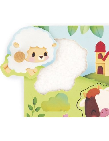 Puzzle tactile Ferme - Jouet en bois - Janod