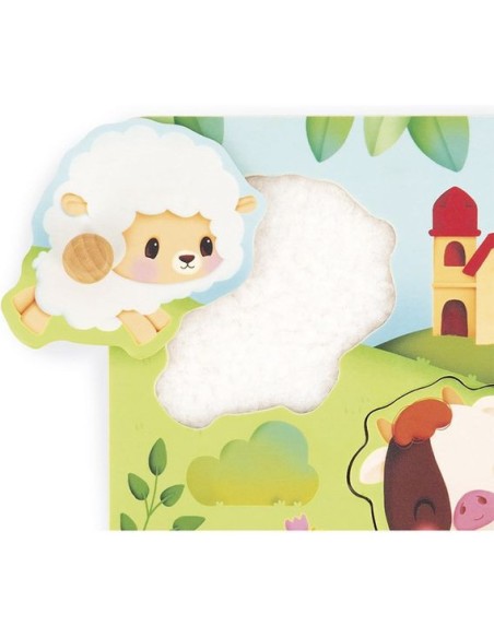 Puzzle tactile Ferme - Jouet en bois - Janod