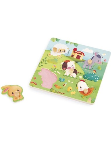 Puzzle tactile Ferme - Jouet en bois - Janod