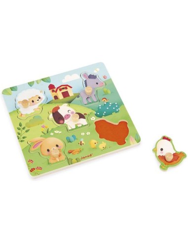 Puzzle tactile Ferme - Jouet en bois - Janod