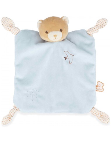 Doudou ours bleu pour bébé avec nœuds, cadeau de naissance - Kaloo