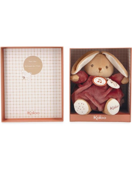 Peluche musicale lapin pour bébé, naissance - Patapouf bordeaux - Kaloo