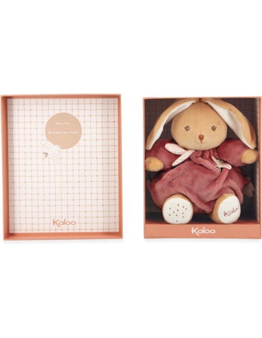 Lapin en peluche Patapouf bordeaux pour bébé, 17 cm - Peluche - Kaloo