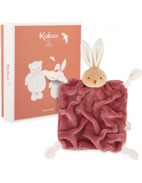 Doudou lapin bordeaux pour bébé avec nœuds, cadeau naissance - Kaloo