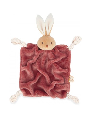 Doudou lapin bordeaux pour bébé avec nœuds, cadeau naissance - Kaloo
