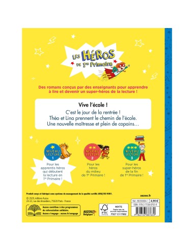 Les héros de 1re primaire - Vive l'école ! - Auzou