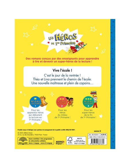 Les héros de 1re primaire - Vive l'école ! - Auzou