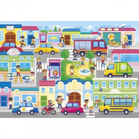 Puzzle 104 pièces - En ville - 48 X 33 cm - Clementoni
