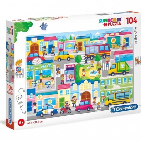 Puzzle 104 pièces - En ville - 48 X 33 cm - Clementoni