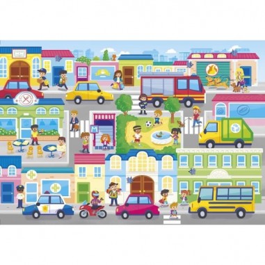 Puzzle 104 pièces - En ville - 48 X 33 cm - Clementoni