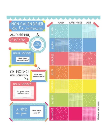 Ma pochette d'aimants - Calendrier de la semaine - Auzou