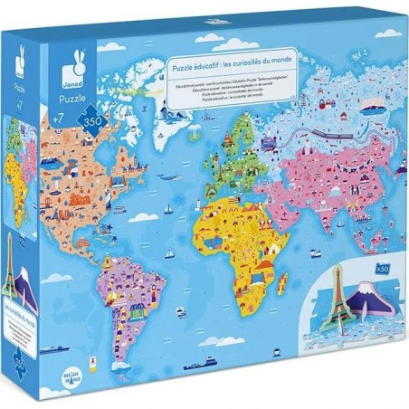 Puzzle Educatif- Les Curiosites Du Monde - 350 Pcs