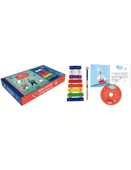 Mon coffret d'éveil musical mes comptines à écouter et à jouer avec un xylophone - Auzou