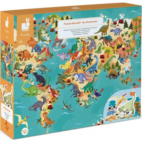Puzzle éducatif Janod 200 pièces "Les Dinosaures"