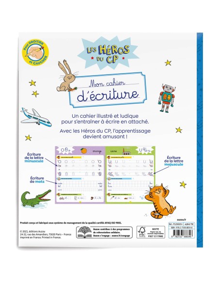 Les héros du cp - Mon cahier d'écriture - Auzou
