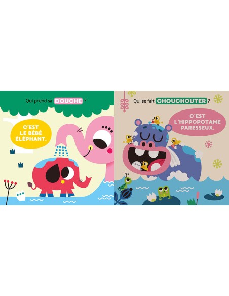 Mes amis du bain - Livre bain magique - La toilette des animaux - Auzou