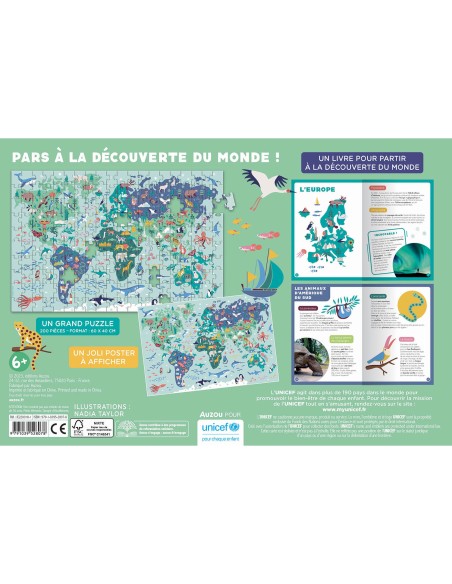 Atlas : un puzzle - Un livre - Un poster - Auzou