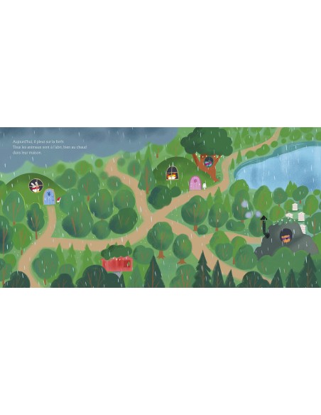 Les mini-héros de la forêt - Ensemble contre la pluie - Auzou