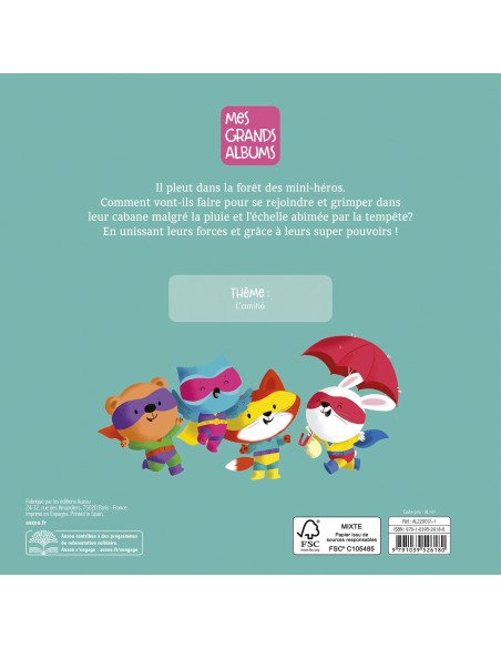 Les mini-héros de la forêt - Ensemble contre la pluie - Auzou