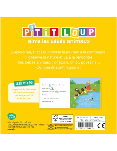 Je lis avec toi - P'tit Loup aime les bébés animaux - Auzou