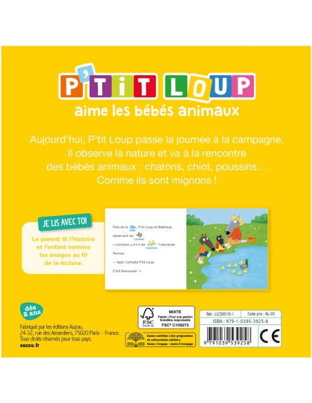 Je lis avec toi - P'tit Loup aime les bébés animaux - Auzou