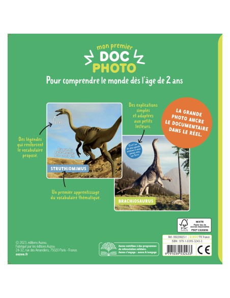 Mon premier doc photo - Les dinosaures - Auzou