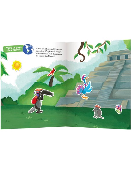 Mes autocollants malins - Loup autour du monde - Auzou