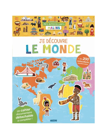Mes autocollants malins - Je decouvre le monde - Auzou