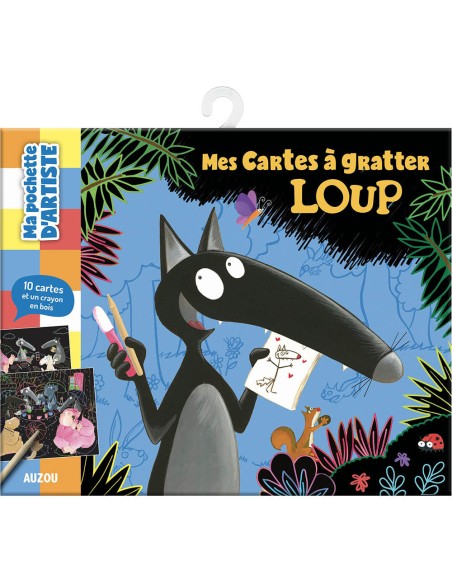 Ma pochette d'artiste - Mes cartes a gratter loup - Auzou