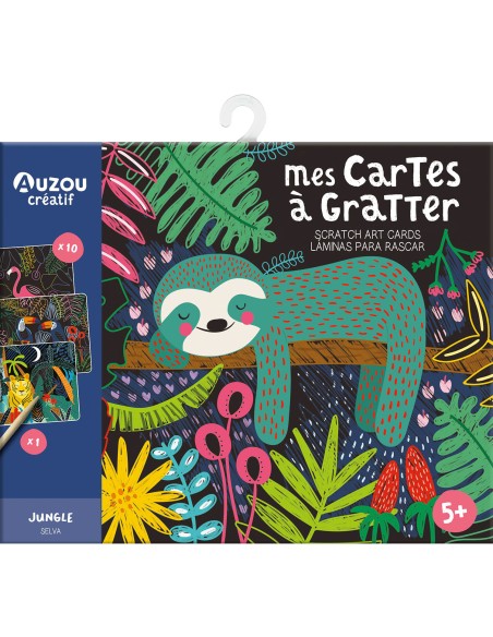 Ma pochette d'artiste - Mes cartes a gratter : jungle - Auzou