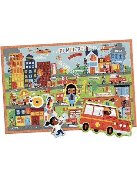 Ma pochette d'aimants - Pompiers - Auzou