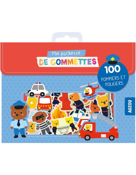 Ma pochette de gommettes - 100 pompiers et policiers - Auzou