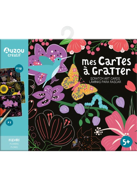Ma pochette d'artiste - Mes cartes a gratter fleurs - Auzou