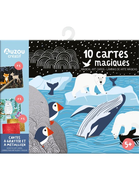 Ma pochette d'artiste - 10 cartes magiques - Cartes à gratter et à métalliser - Auzou